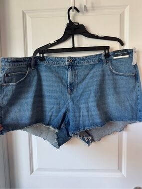 Abercrombie & Fitch Blue Frayed Denim Cutoff Shorts